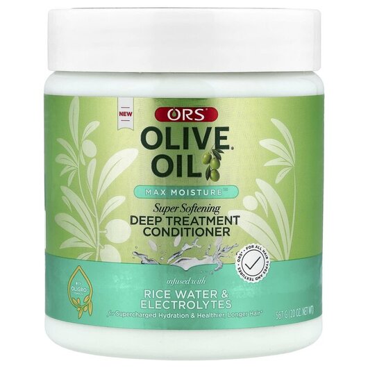Основне фото товара Olive Oil Max Moisture Super Softening Deep Treatment Conditioner For All Hair Types and Textures Основне фото товара Olive Oil Max Moisture Super Softening Deep Treatment, Кондиціоне