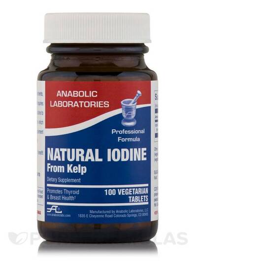Основное фото товара Natural Iodine from Kelp Основное фото товара Anabolic Laboratories, Йод, Natural Iodine from Kelp, 100 таблето