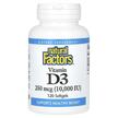 Фото товара Vitamin D3 250 mcg 10000 IU Фото товара Natural Factors, Витамин D3, Vitamin D3 250 mcg 10000 IU, 120 кап