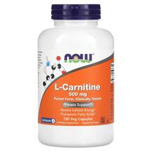 L-Carnitine 500 mg L-Карнитин 500 мг NOW Foods 180 капсул