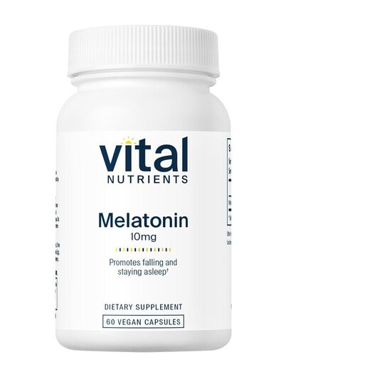 Основне фото товара Melatonin 10 mg Основне фото товара Vital Nutrients, Melatonin 10 mg, Мелатонін, 60 капсул