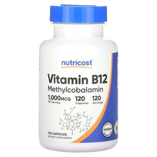 Основне фото товара Vitamin B12 1000 mcg Основне фото товара Nutricost, Vitamin B12 1000 mcg, Вітамін B1 Тіамін, 120 капсул
