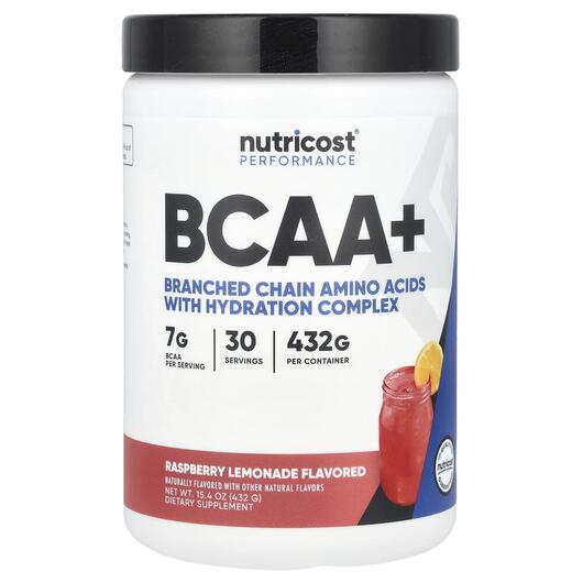 Основное фото товара Performance BCAA+ Raspberry Lemonade Основное фото товара Nutricost, БЦАА, Performance BCAA+ Raspberry Lemonade, 432 г