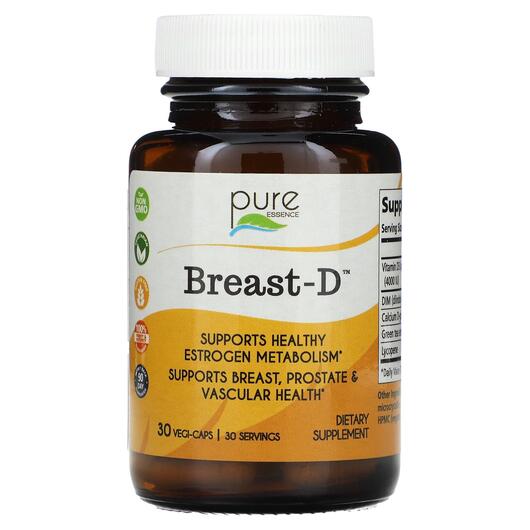 Основное фото товара Breast-D Основное фото товара Pure Essence, Витамин D3 с DIM, Breast-D, 30 капсул