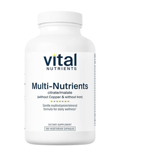 Основное фото товара Multi-Nutrients 3 Citrate/Malate without Copper & Iron Основное фото товара Vital Nutrients, Мультивитамины, Multi-Nutrients 3, 180 капсул