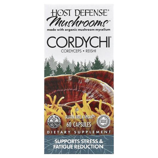 Основное фото товара Host Defense Mushrooms, Грибы Кордицепс, Mushrooms Cordychi, 60 к