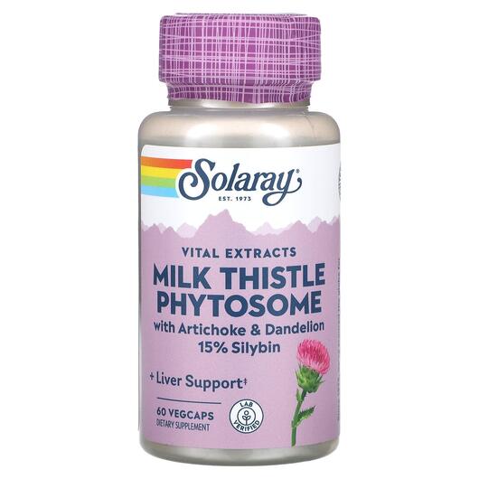 Основне фото товара Vital Extracts Milk Thistle Phytosome Основне фото товара Solaray, Vital Extracts Milk Thistle Phytosome, Розторопша, 60 ка