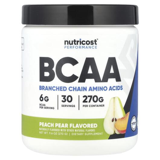 Основное фото товара Performance BCAA Peach Pear Основное фото товара Nutricost, БЦАА, Performance BCAA Peach Pear, 270 г