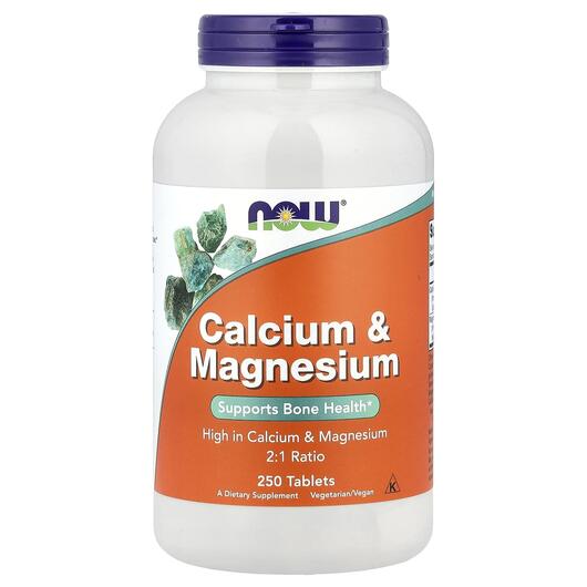Основное фото товара NOW Foods, Кальций и Магний, Calcium & Magnesium, 250 таблето