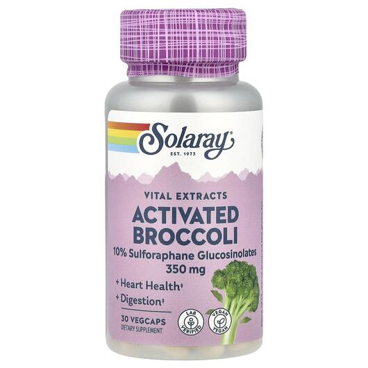 Основное фото товара Activated Broccoli Seed Extract 350 mg Основное фото товара Solaray, Экстракт Брокколи 350 мг, Broccoli Seed 350 mg, 30 капсу