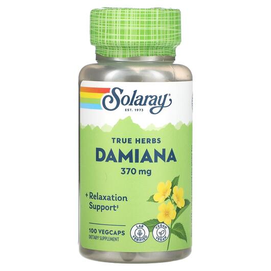 Основное фото товара Solaray, Дамиана, True Herbs Damiana 370 mg, 100 капсул
