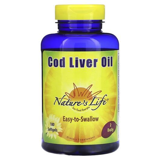 Основне фото товара Natures Life, Cod Liver Oil, Олія печінки тріски, 180 капсул