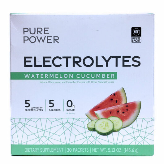 Основное фото товара Pure Power Electrolytes Watermelon Cucumber Основное фото товара Электролиты, Pure Power Electrolytes Watermelon Cucumber, 30 шт