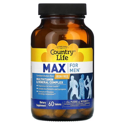 Основное фото товара Max for Men Multivitamin & Mineral Complex Iron Free, Железо,