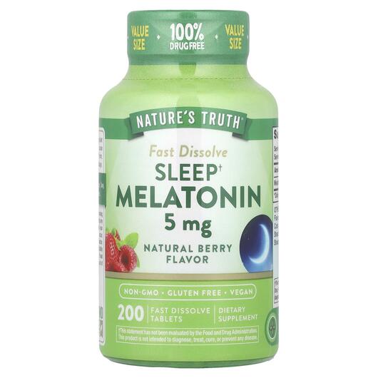 Основное фото товара Мелатонин, Sleep Melatonin Natural Berry 5 mg, 200 таблеток