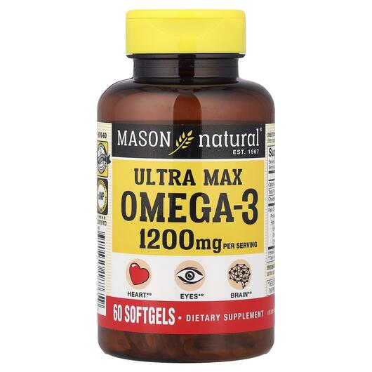 Основне фото товара Mason, Ultra Max Omega3, Омега 3, 60 капсул