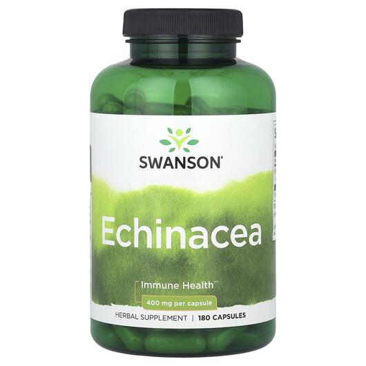 Основне фото товара Swanson, Echinacea 400 mg, Ехінацея, 180 капсул
