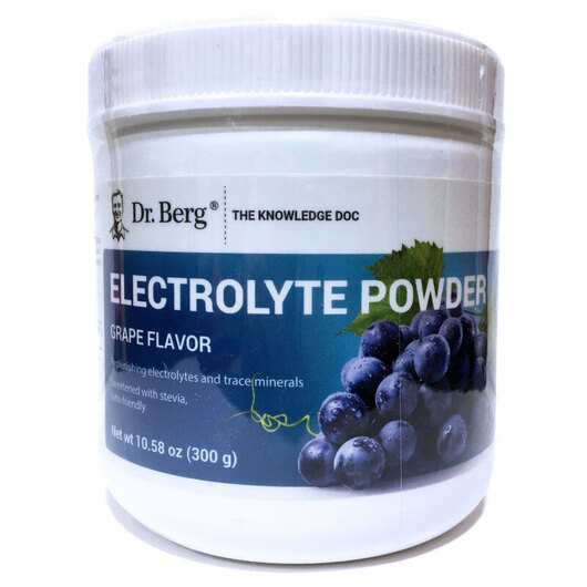 Основне фото товара Electrolyte Powder Grape Основне фото товара Dr. Berg, Electrolyte Powder Grape, Електроліти, 300 г