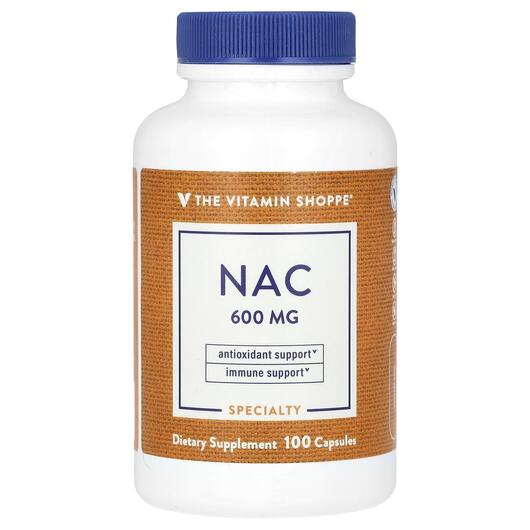 Основное фото товара NAC 600 mg Основное фото товара TheVitaminShoppe, N-ацетилцистеин, NAC 600 mg, 100 капсул