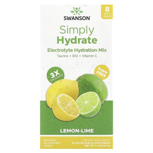 Основное фото товара Simply Hydrate Electrolyte Hydration Mix Lemon-Lime Основное фото товара Электролиты, Simply Hydrate Electrolyte Hydration Mix Lemon-Lime,