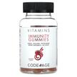 Фото товара Vitamins Immunity Gummies Vegan Non-GMO Pectin Based Raspberry Фото товара CodeAge, Витамины, Vitamins Immunity Gummies, 60 таблеток