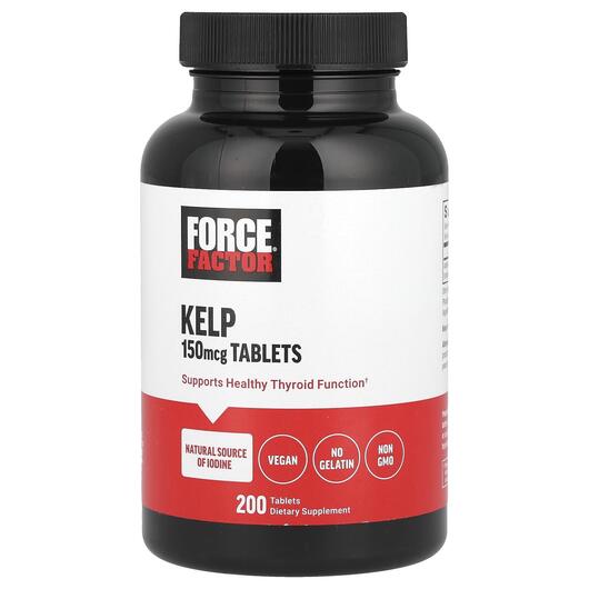 Основне фото товара Kelp 150 mcg Основне фото товара Force Factor, Kelp 150 mcg, Ламінария, 200 таблеток