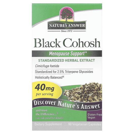 Основное фото товара Black Cohosh 40 mg Основное фото товара Nature's Answer, Клопогон кистевидный, Black Cohosh 40 mg, 6