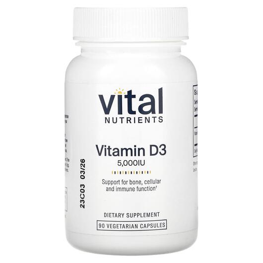 Основне фото товара Vital Nutrients, Vitamin D35000 IU, Вітамін D3, 90 капсул