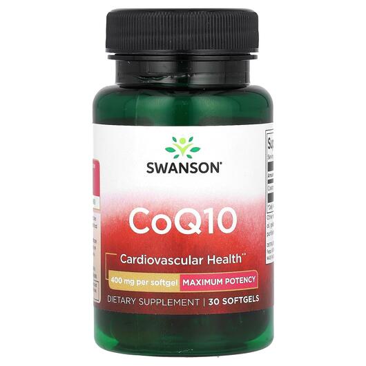 Основне фото товара CoQ10 400 mg Основне фото товара Swanson, CoQ10 400 mg, Коензим CoQ10, 30 капсул
