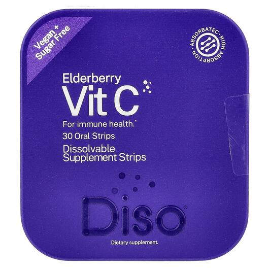 Основне фото товара Diso, Elderberry Vit C, Чорна Бузина, 30 таблеток