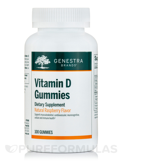 Основне фото товара Vitamin D Gummies Raspberry Основне фото товара Genestra, Vitamin D Gummies Raspberry, Вітамін D3, 100 таблеток