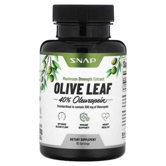 Основное фото товара Olive Leaf Maximum Strength Основное фото товара Snap Supplements, Листья оливы, Olive Leaf Maximum Strength, 60 к