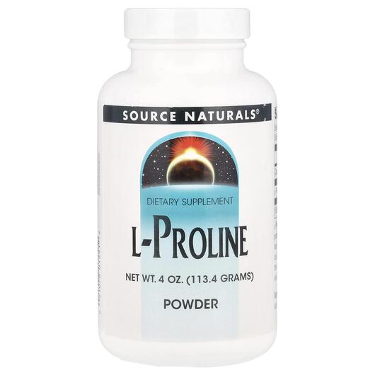 Основне фото товара Source Naturals, L-Proline Powder, L-Пролін, 113.4 г