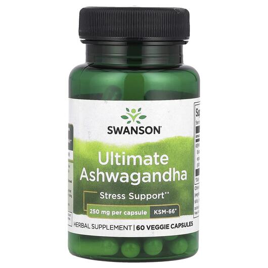 Основне фото товара Ultimate Ashwagandha 250 mg Основне фото товара Swanson, Ultimate Ashwagandha, Ашвагандха, 60 капсул