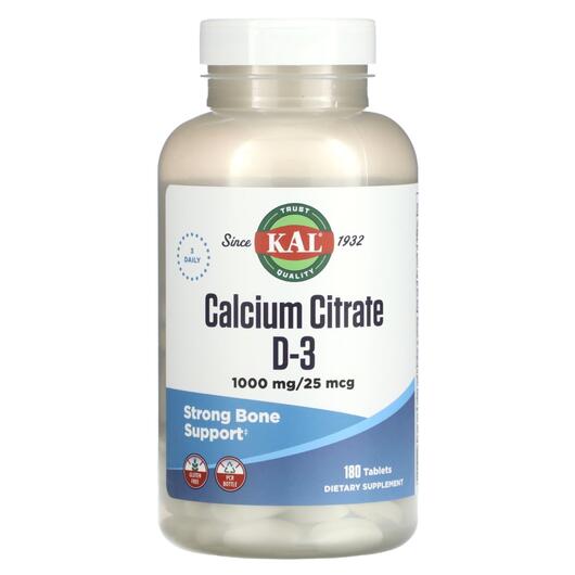 Основное фото товара Calcium Citrate D-3 Основное фото товара KAL, Кальций, Calcium Citrate D-3, 180 таблеток