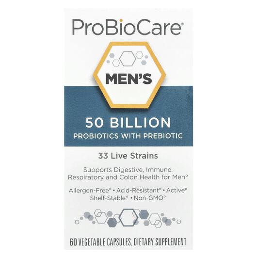 Основное фото товара Пребиотики, Men's Probiotics with Prebiotic 50 Billion, 60 к