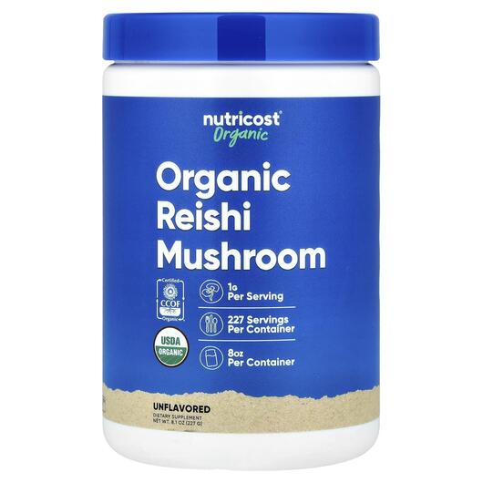 Основное фото товара Nutricost, Грибы, Organic Reishi Mushroom Unflavored, 227 г