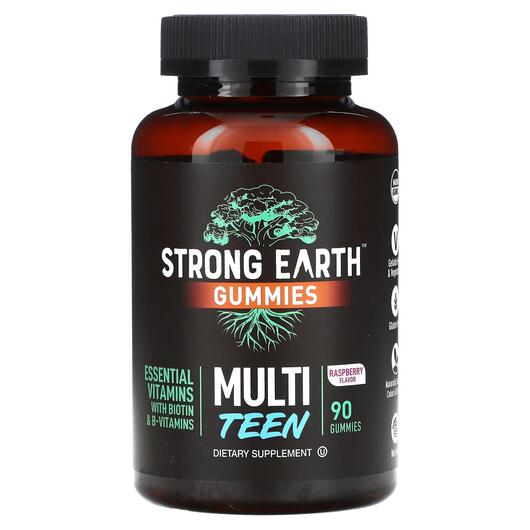 Основне фото товара Strong Earth Gummies Multi Teen Raspberry, Вітаміни для підлітків
