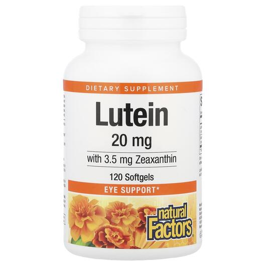 Основне фото товара Lutein 20 mg Основне фото товара Natural Factors, Lutein 20 mg 120, Лютеїн, 120 капсул