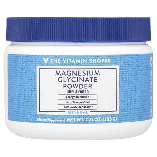 Основне фото товара TheVitaminShoppe, Magnesium Glycinate Powder Unflavored, Магній, 