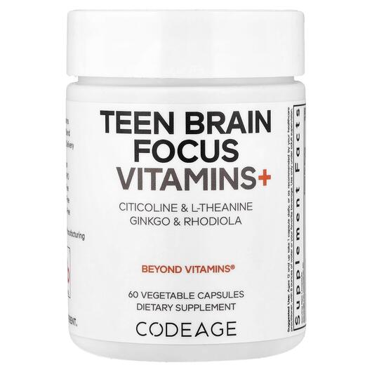 Основное фото товара CodeAge, Витамины, Teen Brain Focus Vitamins+, 60 капсул