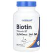 Фото товару Biotin 10000 mcg Фото товару Nutricost, Biotin 10000 mcg, Вітамін B7 Біотин, 240 капсул