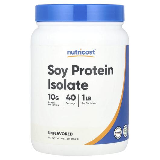Основне фото товара Soy Protein Isolate Unflavored Основне фото товара Nutricost, Soy Protein Isolate Unflavored, Протеїн, 454 г