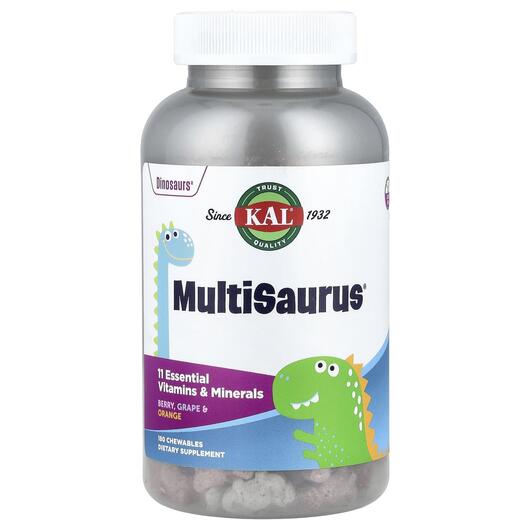 Основное фото товара MultiSaurus Berry Grape & Orange Основное фото товара KAL, Мультивитамины, MultiSaurus Chewables, 180 конфет