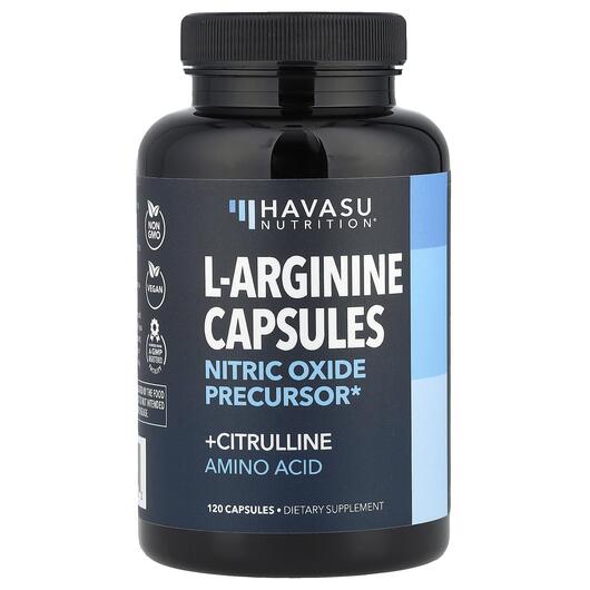 Основне фото товара Havasu Nutrition, L-Arginine + Citrulline, L-Аргінін, 120 капсул