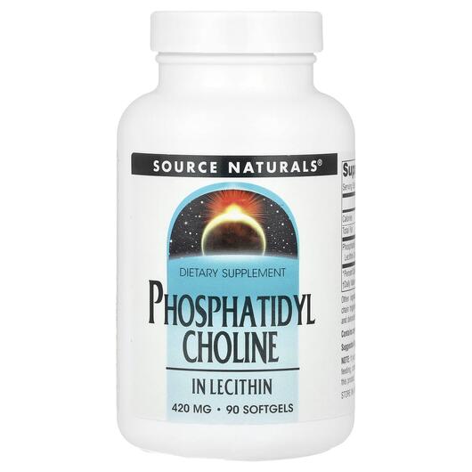 Основное фото товара Phosphatidyl Choline in Lecithin 420 mg Основное фото товара Source Naturals, Фосфатидилхолин, Phosphatidyl Choline, 90 капсул