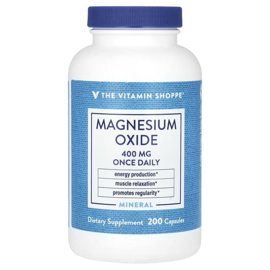 Основное фото товара Magnesium Oxide 400 mg Основное фото товара TheVitaminShoppe, Магний, Magnesium Oxide 400 mg, 200 капсул