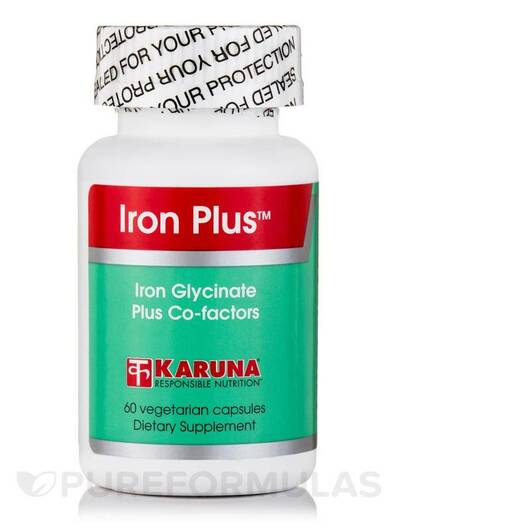 Основное фото товара Iron Plus Основное фото товара Karuna Health, Железо, Iron Plus, 60 капсул