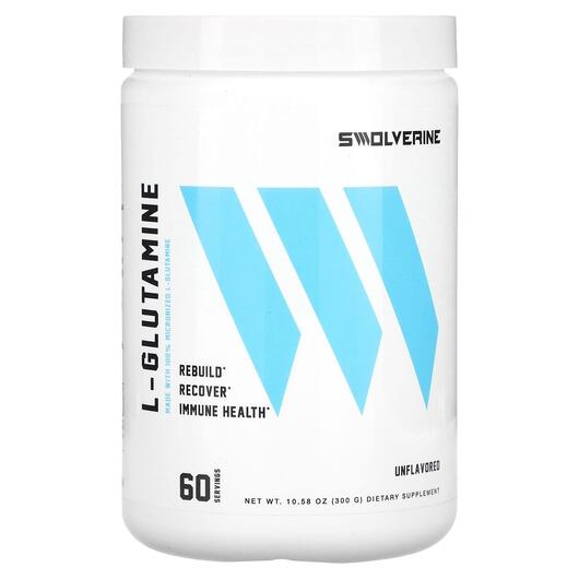 Основное фото товара L-Glutamine Unflavored Основное фото товара Swolverine, L-Глутамин, L-Glutamine Unflavored, 300 г