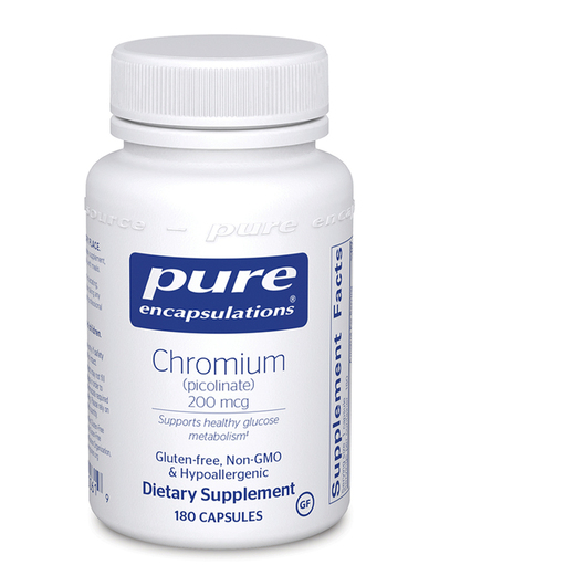 Основное фото товара Chromium picolinate 200 mcg Основное фото товара Pure Encapsulations, Хром, Chromium picolinate 200 mcg, 180 капсу